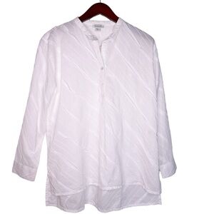 SUNDANCE New Without Tag Button Front Popover Tunic Top Size Medium in White